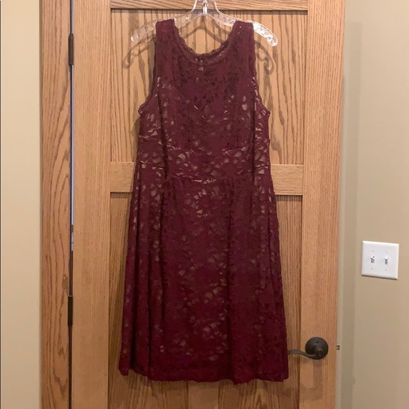 Dress Barn Dresses & Skirts - Dress Barn Burgundy Lace Dress